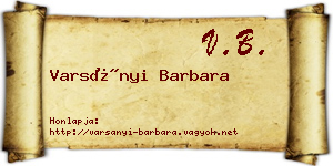 Varsányi Barbara névjegykártya